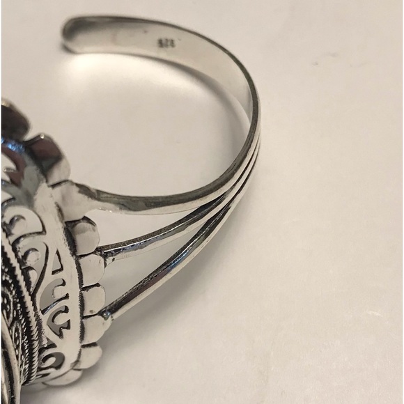 Tanzanite Stamped 925 Sterling Silver Cuff Bracelet